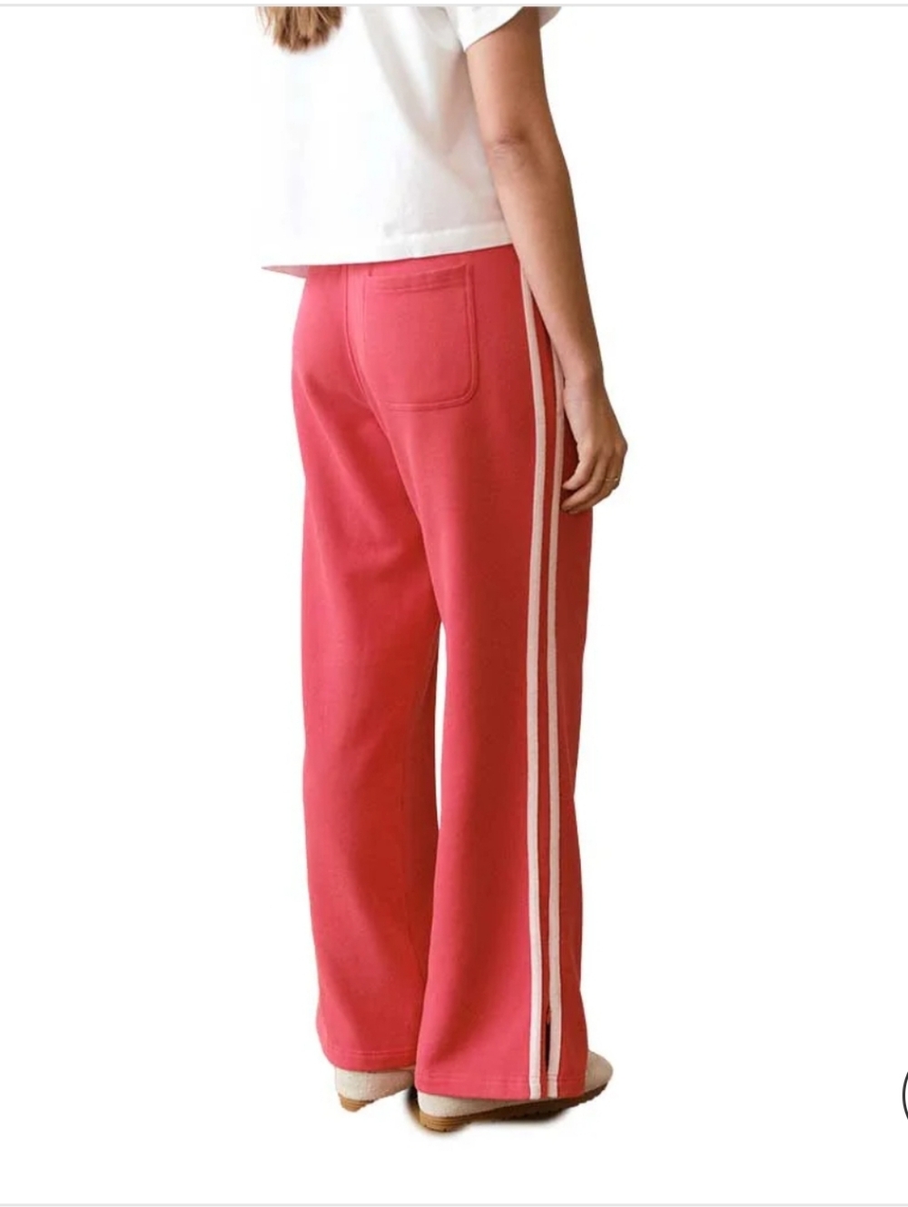 Marine Layer Cloud 9 Fleece Wide Leg Sweatpant In Faded Red MED - Picture 3 of 9